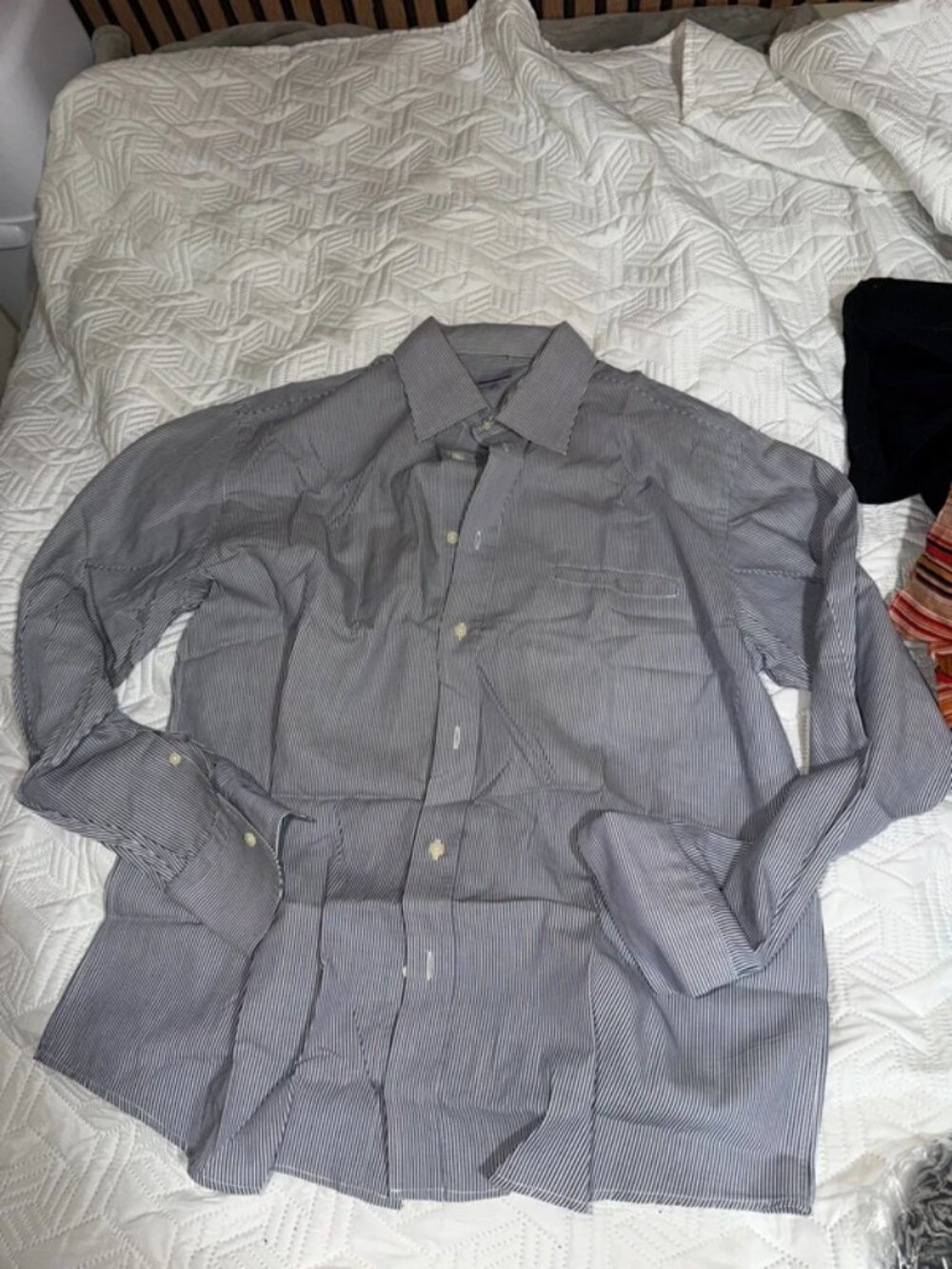 B5 - Camisa de vestir a rayas manga larga | Talla 2XL